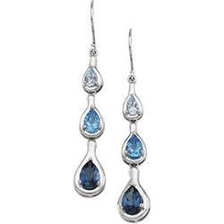 14K White Gold Topaz Earringswhite 