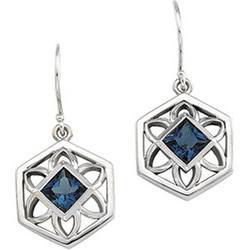 14K White Gold Topaz Earringswhite 
