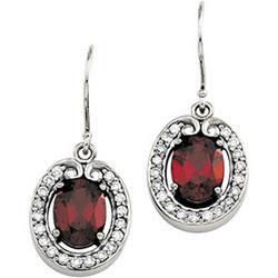 14K White Gold Mozambique Garnet Earringswhite 