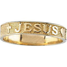 14K Yellow Gold Jesus Loves Me Teen Ring - Size 5yellow 