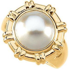 14K Yellow Gold Mabe Pearl Ringyellow 