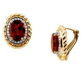 14K Yellow Gold Madeira Citrine & Diamond Earringsyellow 