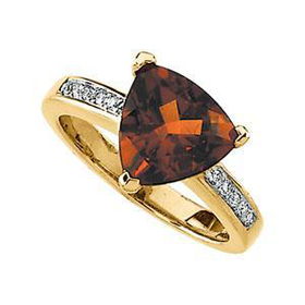 14K Yellow Gold Madeira Citrine & Diamond Ringyellow 