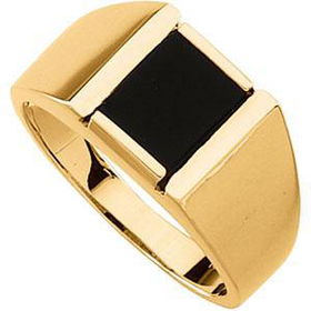 14K Yellow Gold Men's Onyx Ringyellow 