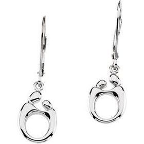 14K Yellow Gold Mother & Child Leverback Earringsyellow 