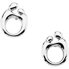 14K Yellow Gold Mother & Child Post Earringsyellow 
