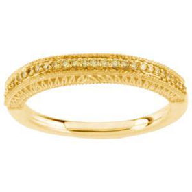 14K Yellow Gold Natural Yellow Diamond Band Ringyellow 