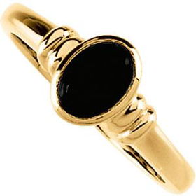 14K Yellow Gold Onyx Cabochon Ringring 