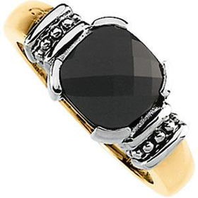 14K Yellow Gold Onyx Ringyellow 