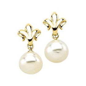 14K Yellow Gold Paspaley South Sea Cultured Pearl Earringsyellow 
