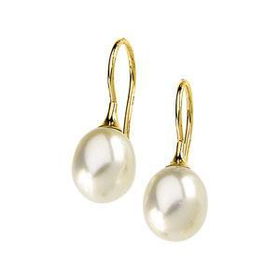 14K Yellow Gold Pearl Earringsyellow 