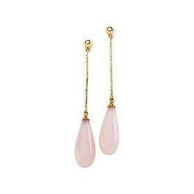 14K Yellow Gold Pink Opal Briolette Earringsyellow 