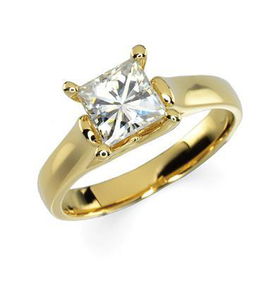 14K Yellow Gold Round Created Moissanite Engagement Ring - 1.25 ctwyellow 