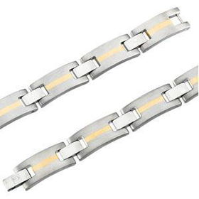 Titanium & 18K Yellow Gold Men's Bracelettitanium 