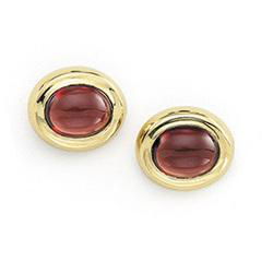 14K Yellow Gold Mozambique Garnet Earringsyellow 