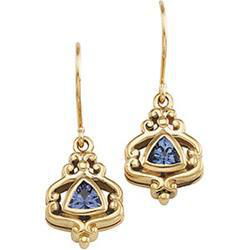 14K Yellow Gold Tanzanite Earringsyellow 