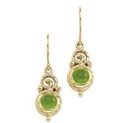 14K Yellow Gold Peridot Earringsyellow 