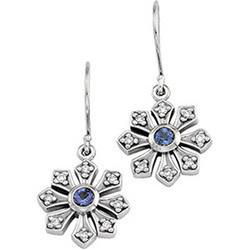 14K White Gold Tanzanite & Diamond Earringswhite 
