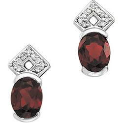 14K White Gold Mozambique & Diamond Earringswhite 