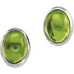 14K White Gold Peridot Earringswhite 