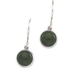 14K White Gold Jade Earringswhite 
