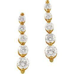 14K White Gold Journey Diamond Earringswhite 