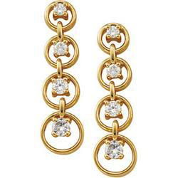 14K White Gold Journey Diamond Earringswhite 