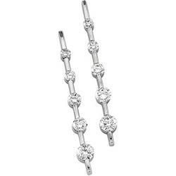 14K White Gold Journey Diamond Earringswhite 