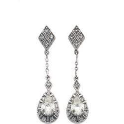 14K White Gold Created Moissanite Earringswhite 