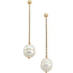 14K Yellow Gold Pearl Earrings - 9-11.00mmyellow 
