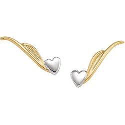 14K Two Tone Gold Heart Ear Trimtwo 