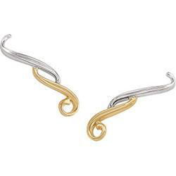 14K Two Tone Gold Ear Trimtwo 