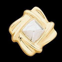 14K Two Tone Gold Omega Back Earringstwo 