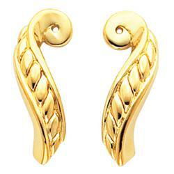 14K White Gold Earrings Jacketwhite 