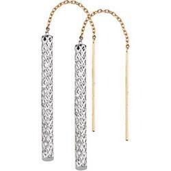 14K Two Tone Gold Threader Earringstwo 