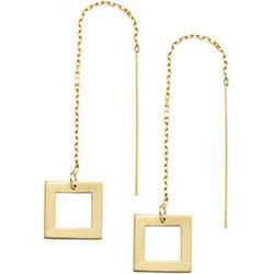 14K Yellow Gold Geometric Threader Earringsyellow 