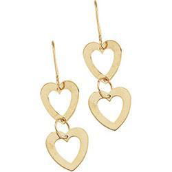 14K Yellow Gold Geometric Heart Earringsyellow 
