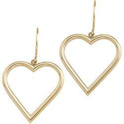 14K Yellow Gold Geometric Heart Earringsyellow 