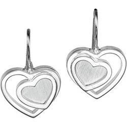 Sterling Silver Metal Fashion Heart Earringssterling 
