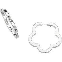 Sterling Silver Metal Fashion Flower Hinged Earringssterling 