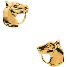 14K Yellow Gold Teen Horse Head Earringsyellow 
