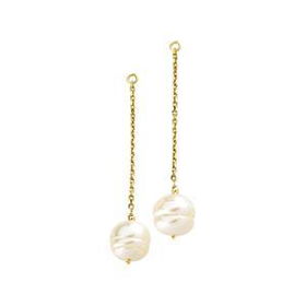14K Yellow Gold White Freshwater Circle Pearl Earrings Jacketyellow 