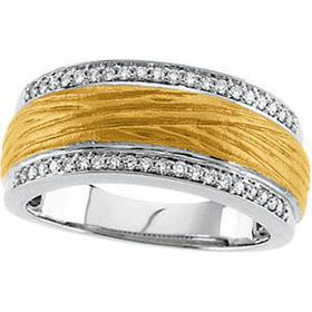 18K Two Tone Gold Diamond Bridal Anniversary Band Ringtwo 