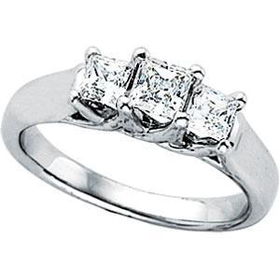 Platinum Three 3 Stone Diamond Bridal Anniversary Band Ringplatinum 