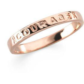 Sterling Silver & 14K Rose Gold Plated Breast Cancer Awareness "Courage" Ring - Size 5sterling 