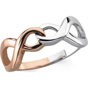 Sterling Silver & 14K Rose Gold Plated Breast Cancer Awareness Ring - Size 7sterling 
