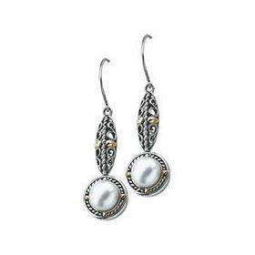 Sterling Silver & 14K Yellow Gold Freshwater Cultured Pearl Earringssterling 