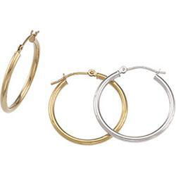 14K White Gold Hoop Earringswhite 