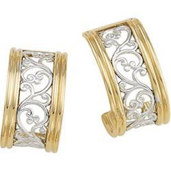 14K Two Tone Gold Hoop Earringstwo 