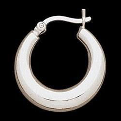 14K White Gold Creole Design Hoop Earringswhite 